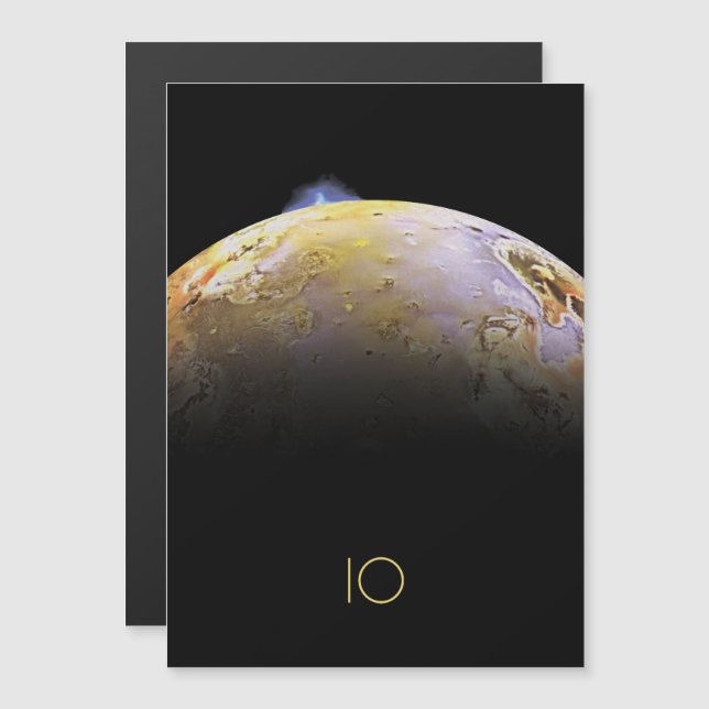 Rymden, Cosmos, Solar System, Måne IO Magnetisk Inbjudningskort (Fram/baksida)