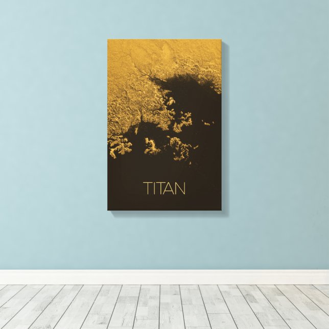 Rymden, Cosmos, Solar System, Måne Titan Canvastryck (Insitu (trägolv))