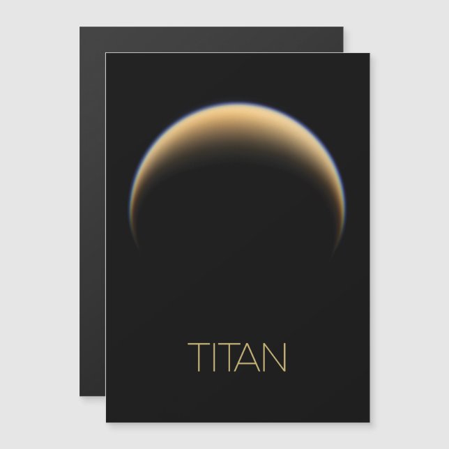 Rymden, Cosmos, Solar System, Måne Titan Magnetisk Inbjudningskort (Fram/baksida)