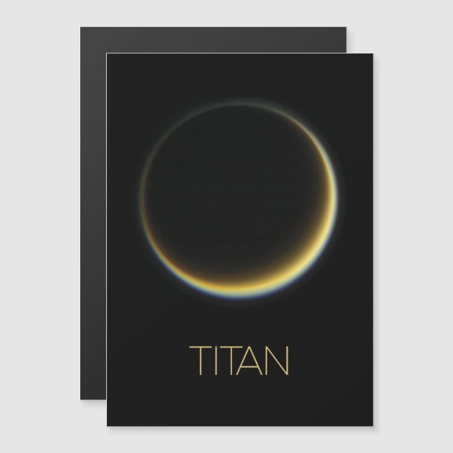 Rymden, Cosmos, Solar System, Måne Titan Magnetisk Inbjudningskort (Fram/baksida)