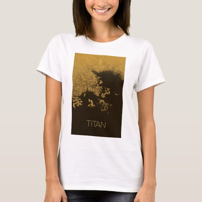 Rymden, Cosmos, Solar System, Måne Titan T Shirt (Framsida)