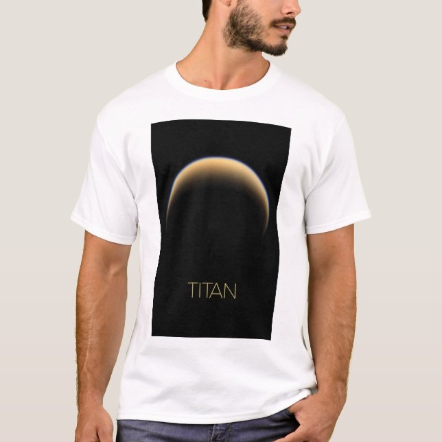 Rymden, Cosmos, Solar System, Måne Titan T Shirt (Framsida)