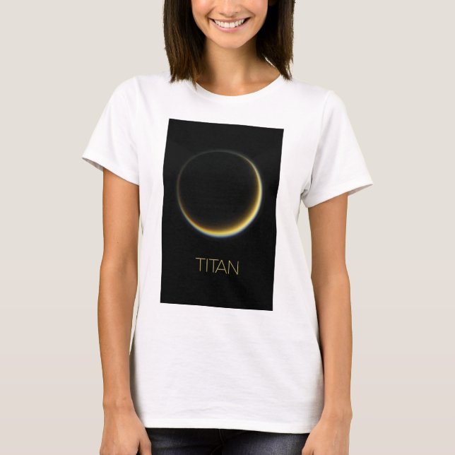 Rymden, Cosmos, Solar System, Måne Titan T Shirt (Framsida)