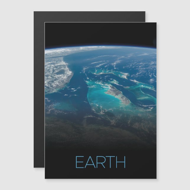 Rymden, Cosmos, Solar System, Planet Earth Magnetisk Inbjudningskort (Fram/baksida)