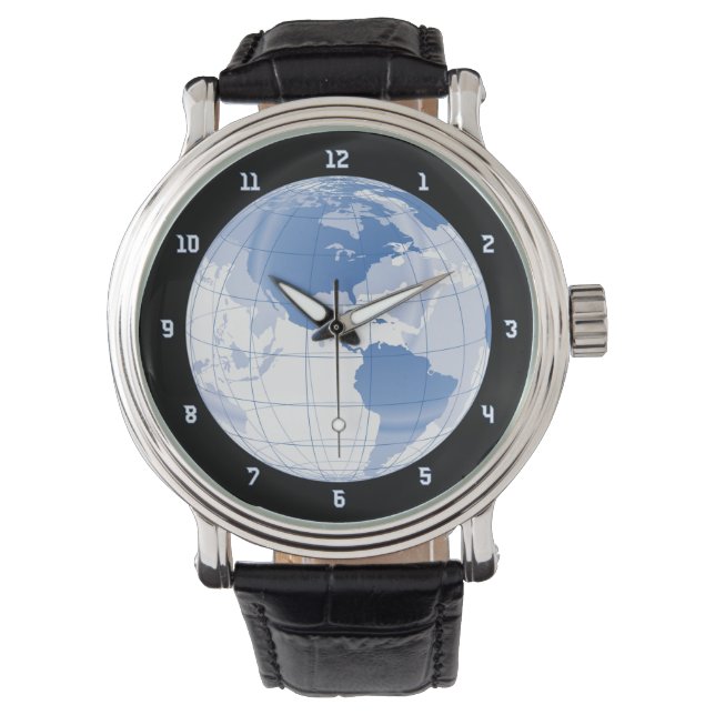 Rymden Earth Globe Armbandsur (Framsida)