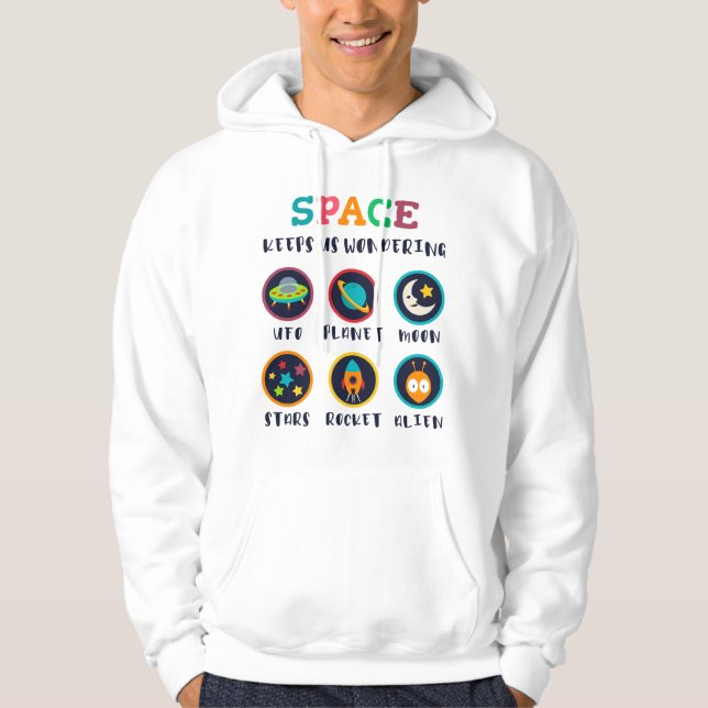 Rymden får oss att undra hoodie (Framsida)