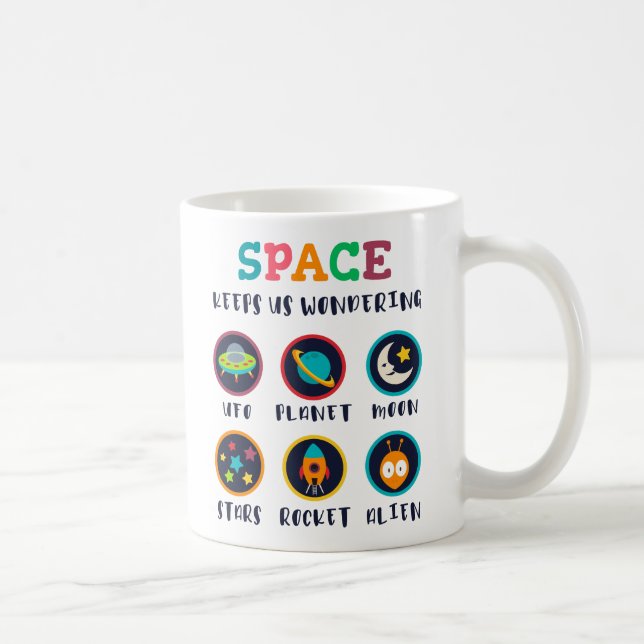 Rymden får oss att undra kaffemugg (Höger)