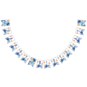 Rymden First resa kring sol Boy-födelsedag Vimplar