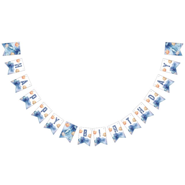 Rymden First resa kring sol Boy-födelsedag Vimplar (Alla)