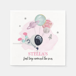 Rymden flicka 1:a Resa runt Sol-födelsedagen Pappersservett