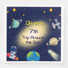 Rymden födelsedag - astronaut, Rocket & Galaxy Pappersservett