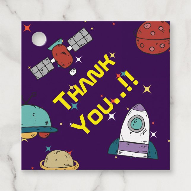 Rymden Födelsedagsfest Gåvor Etiketter (Framsida)