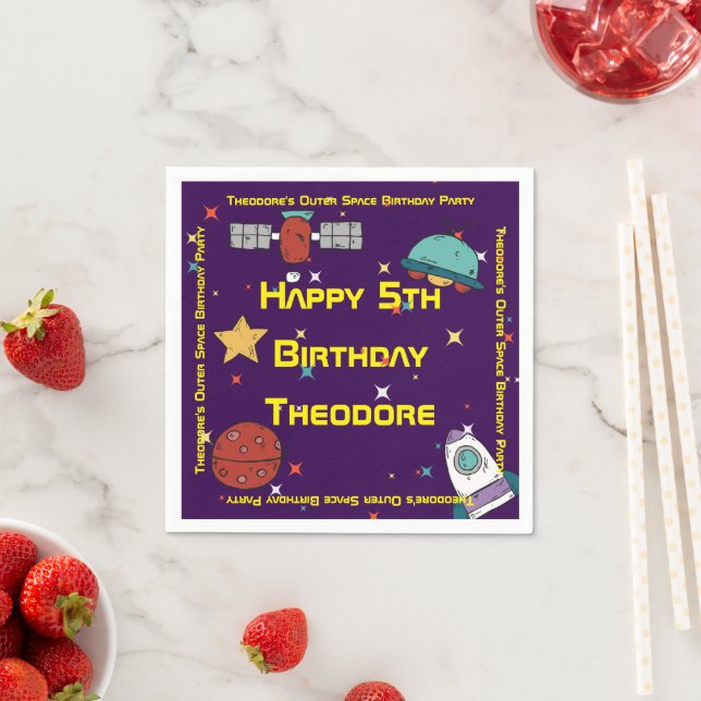 Rymden Födelsedagsfest Pappersservett (Insitu)