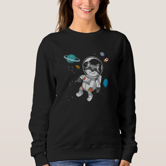 Rymden Forest Animal Science Astronaut Racco T Shirt (Framsida)