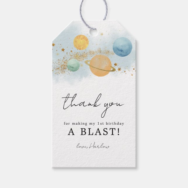 Rymden första resa kring sol Tack Presentetikett (Framsidan)