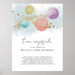 Rymden första resa kring tidskapseln sol poster