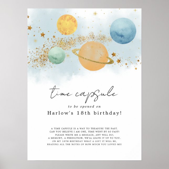 Rymden första resa kring tidskapseln sol poster (Framsidan)