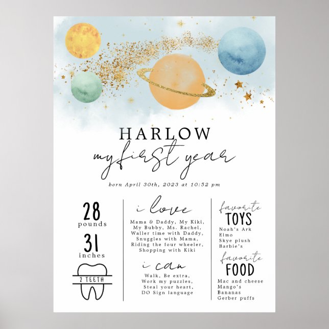 Rymden Första resa runt milstolpen sol Poster (Framsidan)