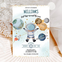 Rymden första Resa runt Sol Boy Birthday Inbjudningar