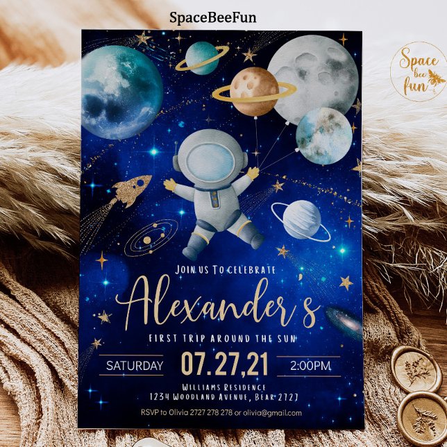 Rymden Första Resan Runt Solen Yttre Rymden Första Inbjudningar (Skapare uppladdad)
