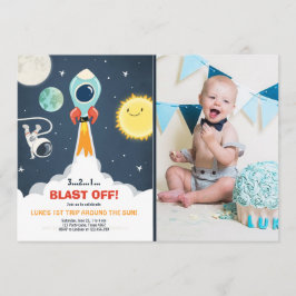 Rymden Frakt Boy 1:a födelsedagsinbjudan Inbjudningar