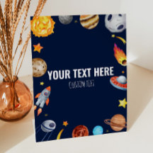 Rymden Galaxy Anpassningsbar Text Bord Party-tecke