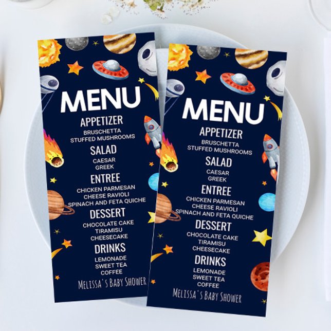 Rymden Galaxy Baby Shower Food Meny (Skapare uppladdad)