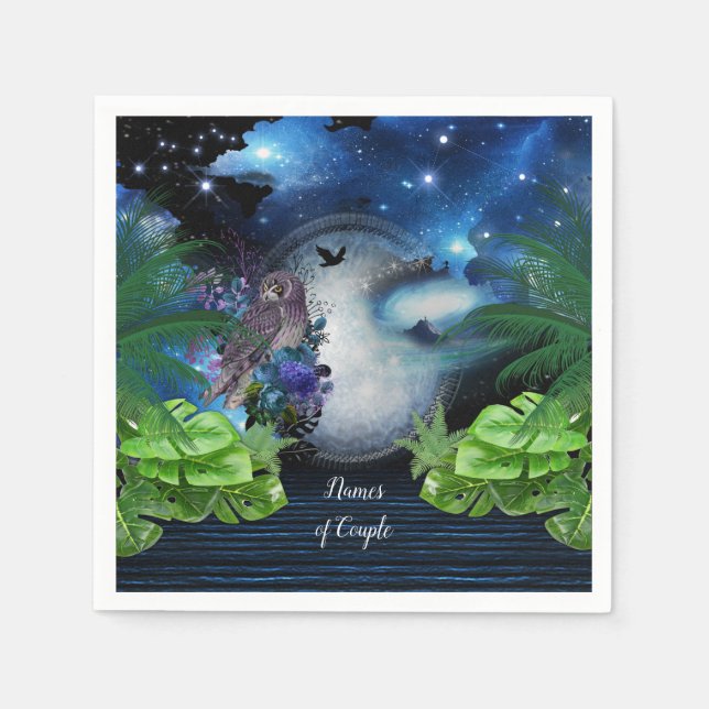 Rymden Galaxy Bröllop Decor Pappersservett (Framsidan)