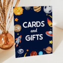 Rymden Galaxy Cards and Gifts Party Sign