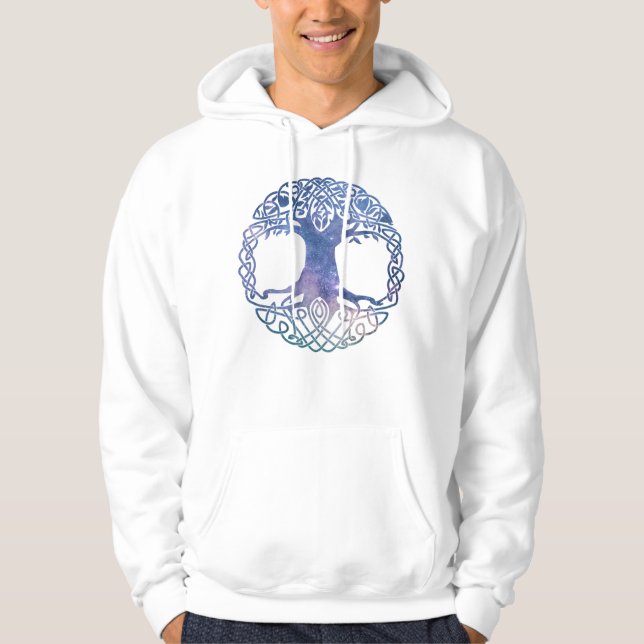 Rymden Galaxy Celtic Livets träd Hoodie (Framsida)
