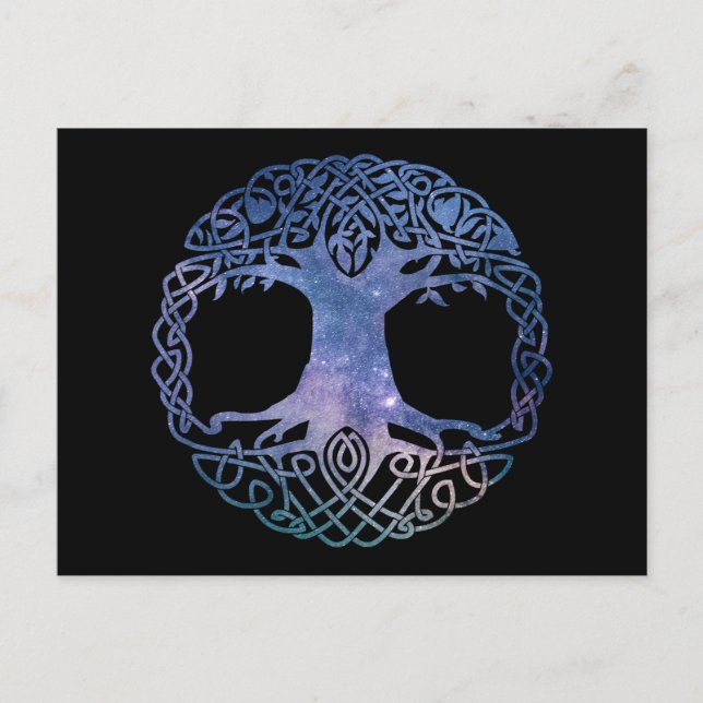 Rymden Galaxy Celtic Livets träd Vykort (Framsida)