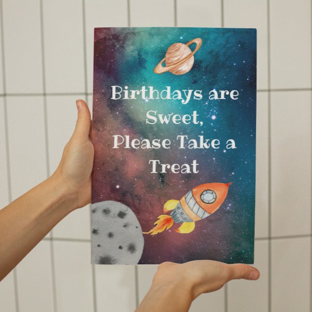 Rymden Galaxy Födelsedagsfest-tecken Poster (Skapare uppladdad)