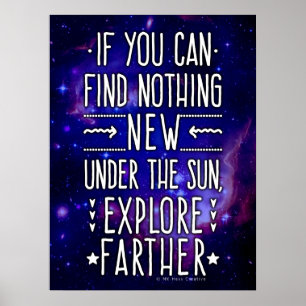 Rymden Galaxy / Nebula with Exploration Ord Poster