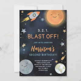 Rymden Galaxy Planets Birthday-inbjudan Inbjudningar