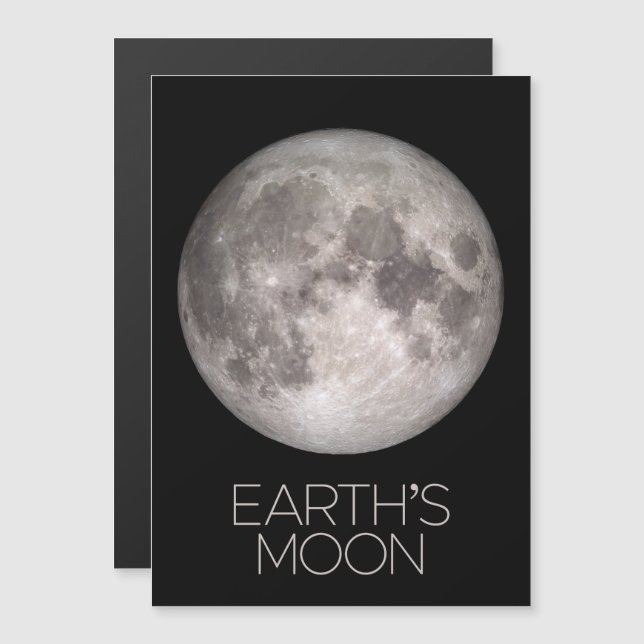 Rymden, Galaxy, Solar System, Jordens Måne Magnetisk Inbjudningskort (Fram/baksida)