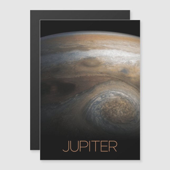 Rymden, Galaxy, Solar System, Planet Jupiter Magnetisk Inbjudningskort (Fram/baksida)