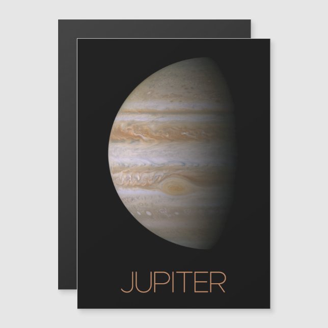Rymden, Galaxy, Solar System, Planet Jupiter Magnetisk Inbjudningskort (Fram/baksida)