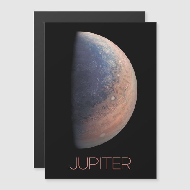 Rymden, Galaxy, Solar System, Planet Jupiter Magnetisk Inbjudningskort (Fram/baksida)