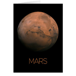 Rymden, Galaxy, Solar System, Planet Mars Hälsningskort