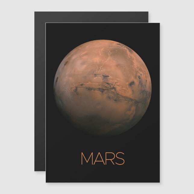 Rymden, Galaxy, Solar System, Planet Mars Magnetisk Inbjudningskort (Fram/baksida)