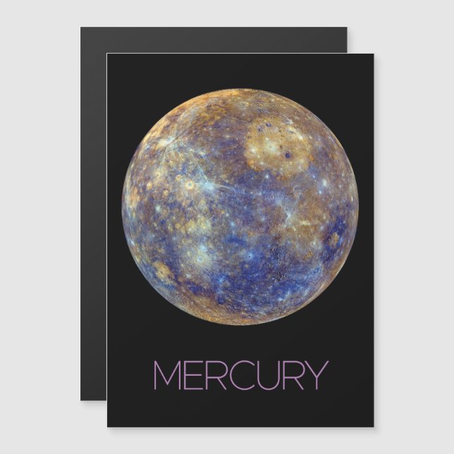 Rymden, Galaxy, Solar System, Planet Mercury Magnetisk Inbjudningskort (Fram/baksida)