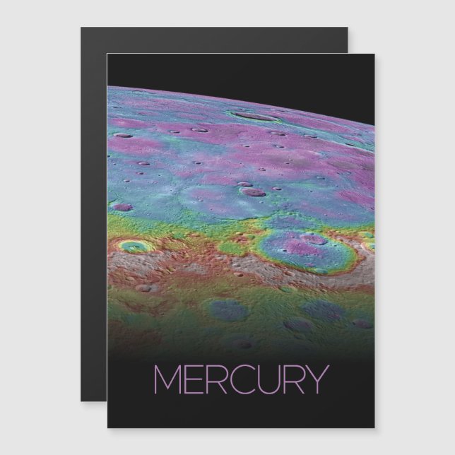 Rymden, Galaxy, Solar System, Planet Mercury Magnetisk Inbjudningskort (Fram/baksida)