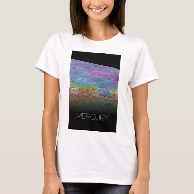 Rymden, Galaxy, Solar System, Planet Mercury T Shirt (Framsida)