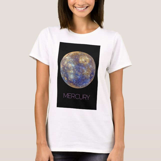 Rymden, Galaxy, Solar System, Planet Mercury T Shirt (Framsida)