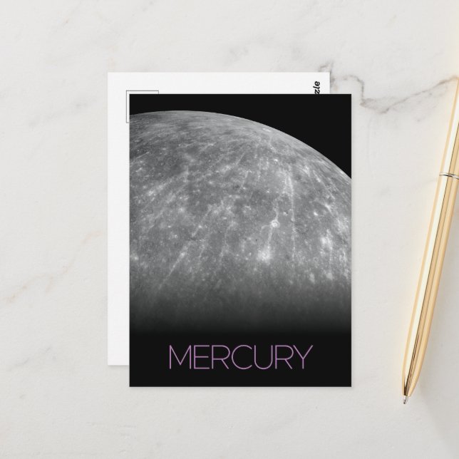 Rymden, Galaxy, Solar System, Planet Mercury Vykort (Fram/Back In Situ)