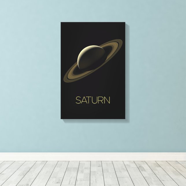 Rymden, Galaxy, Solar System, Planet Saturn Canvastryck (Insitu (trägolv))