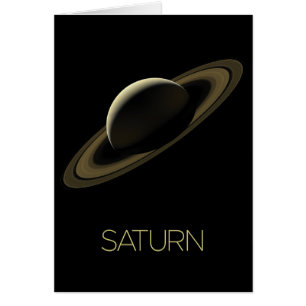 Rymden, Galaxy, Solar System, Planet Saturn Hälsningskort