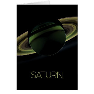 Rymden, Galaxy, Solar System, Planet Saturn Hälsningskort