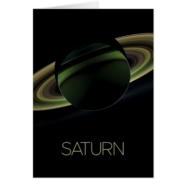 Rymden, Galaxy, Solar System, Planet Saturn Hälsningskort (Framsidan)