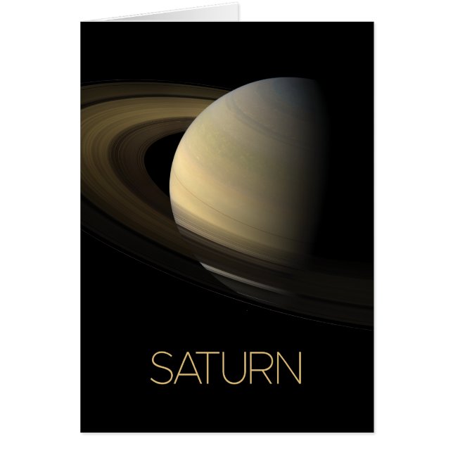 Rymden, Galaxy, Solar System, Planet Saturn Hälsningskort (Framsidan)